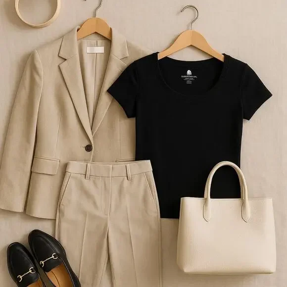 Banana Republic Black Fitted Scoop Neck Pima Cotton Tee Shirt – Medium - Picture 2 of 10